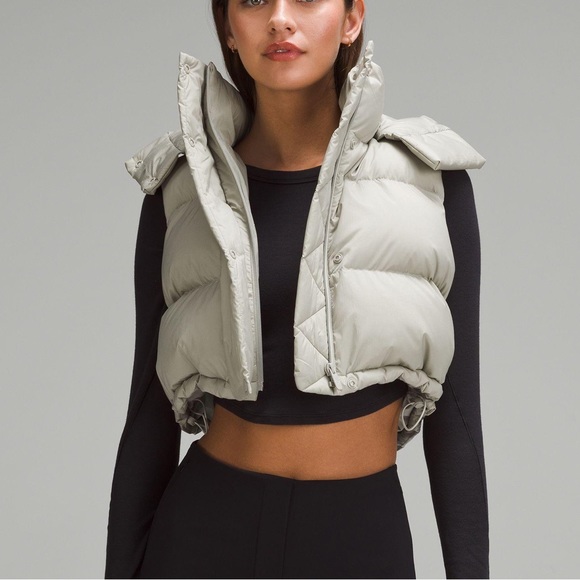 lululemon athletica Other - Heathered Raw Linen Wunder Puff Super-Cropped Vest